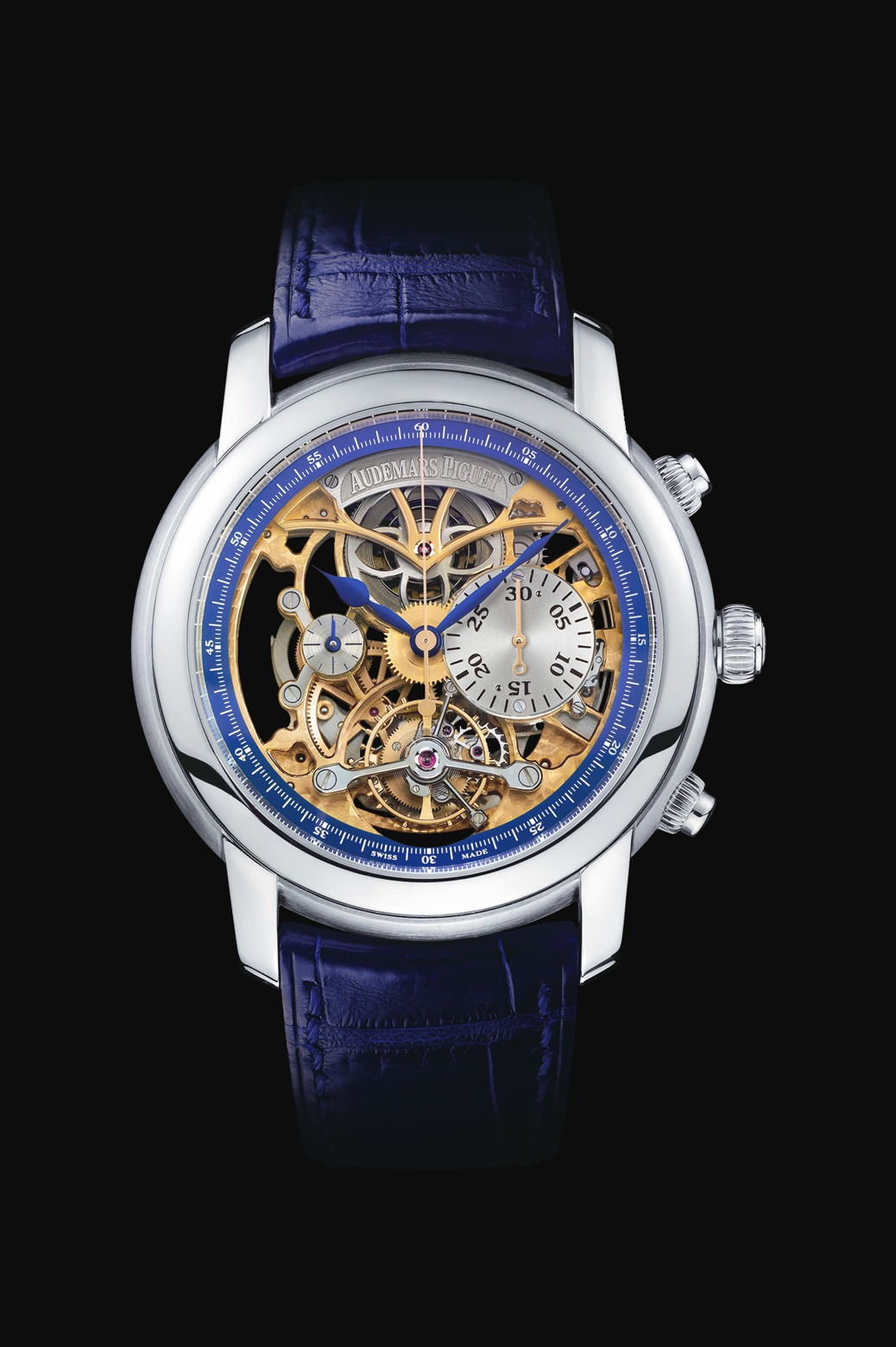 Audemars Piguet Jules Audemars Chronograph Tourbillon Platinum watch REF: 26353PT.OO.D028CR.01 - Click Image to Close